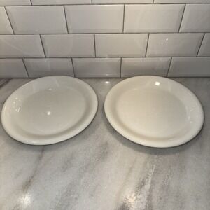 Set of 2 PRIMULA Decorata A Mano Dinner Plates Cream Color  10"From ITALY OLA51